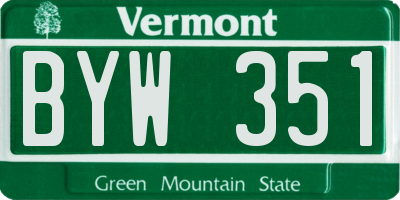 VT license plate BYW351