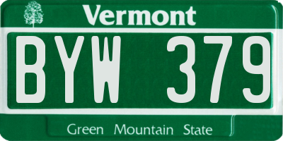VT license plate BYW379