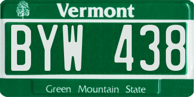 VT license plate BYW438