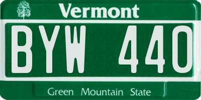 VT license plate BYW440