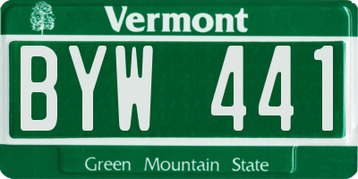 VT license plate BYW441