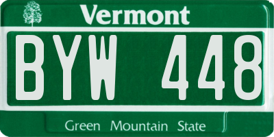 VT license plate BYW448