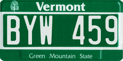 VT license plate BYW459