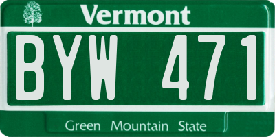 VT license plate BYW471