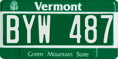VT license plate BYW487