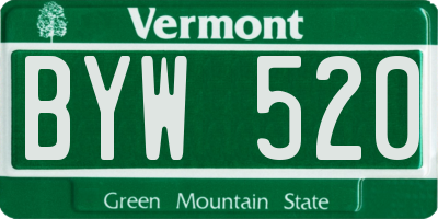 VT license plate BYW520
