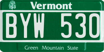 VT license plate BYW530