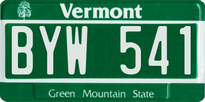 VT license plate BYW541