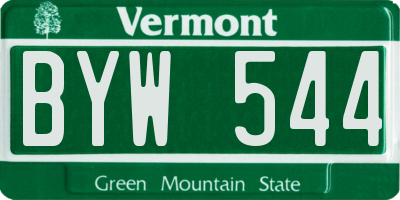 VT license plate BYW544