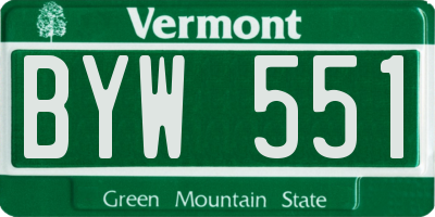 VT license plate BYW551