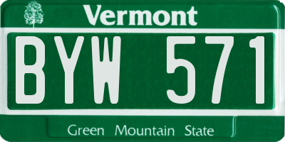 VT license plate BYW571