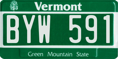 VT license plate BYW591