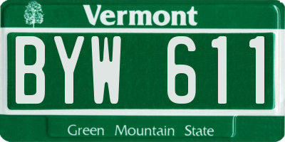VT license plate BYW611