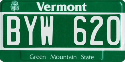 VT license plate BYW620