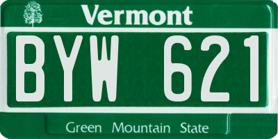 VT license plate BYW621