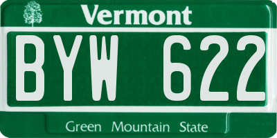 VT license plate BYW622