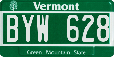 VT license plate BYW628