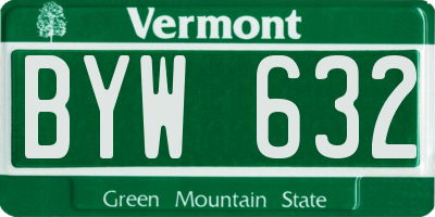 VT license plate BYW632