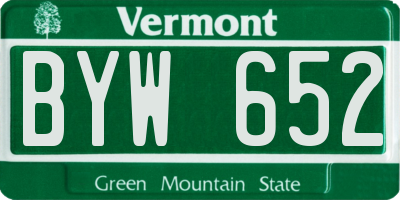 VT license plate BYW652