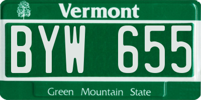 VT license plate BYW655