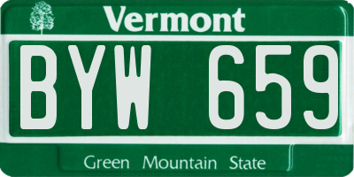 VT license plate BYW659