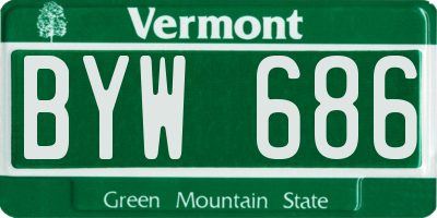 VT license plate BYW686