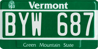VT license plate BYW687