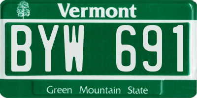 VT license plate BYW691