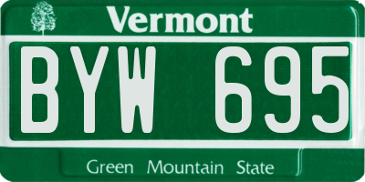 VT license plate BYW695