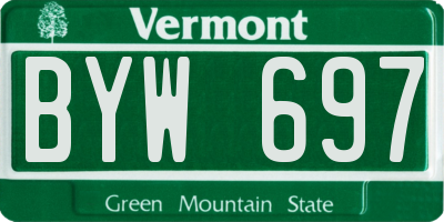 VT license plate BYW697
