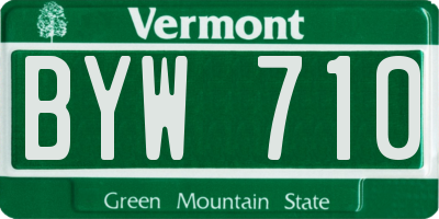 VT license plate BYW710