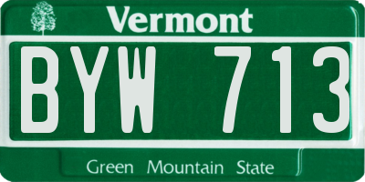 VT license plate BYW713