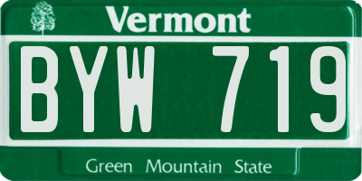 VT license plate BYW719