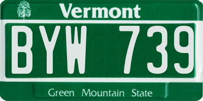 VT license plate BYW739