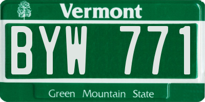 VT license plate BYW771