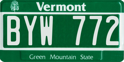 VT license plate BYW772