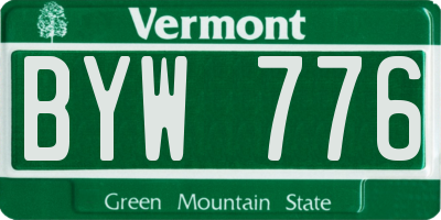 VT license plate BYW776