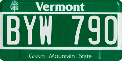 VT license plate BYW790