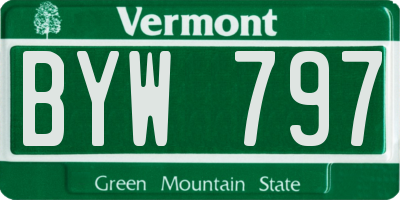 VT license plate BYW797