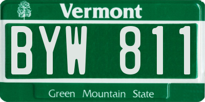 VT license plate BYW811
