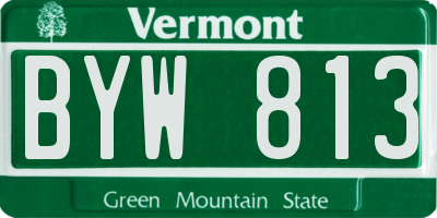 VT license plate BYW813