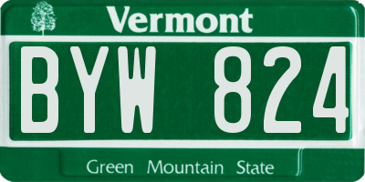 VT license plate BYW824
