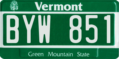 VT license plate BYW851