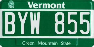VT license plate BYW855