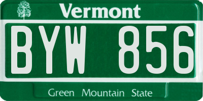 VT license plate BYW856