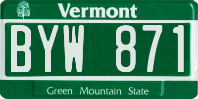 VT license plate BYW871