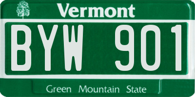 VT license plate BYW901