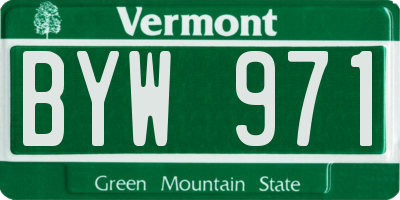 VT license plate BYW971