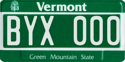 VT license plate BYX000