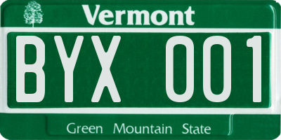 VT license plate BYX001